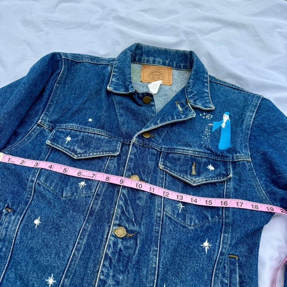 Custom Hand-Painted Miami Magic Skyline & Wizard Vintage Denim Jacket - Picture 10 of 10